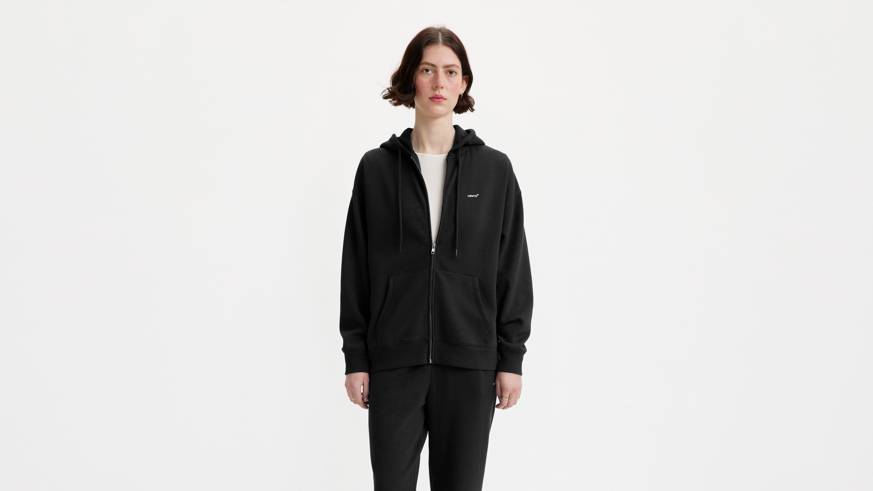 Sweat à capuche zippé Everyday - Caviar - Noir