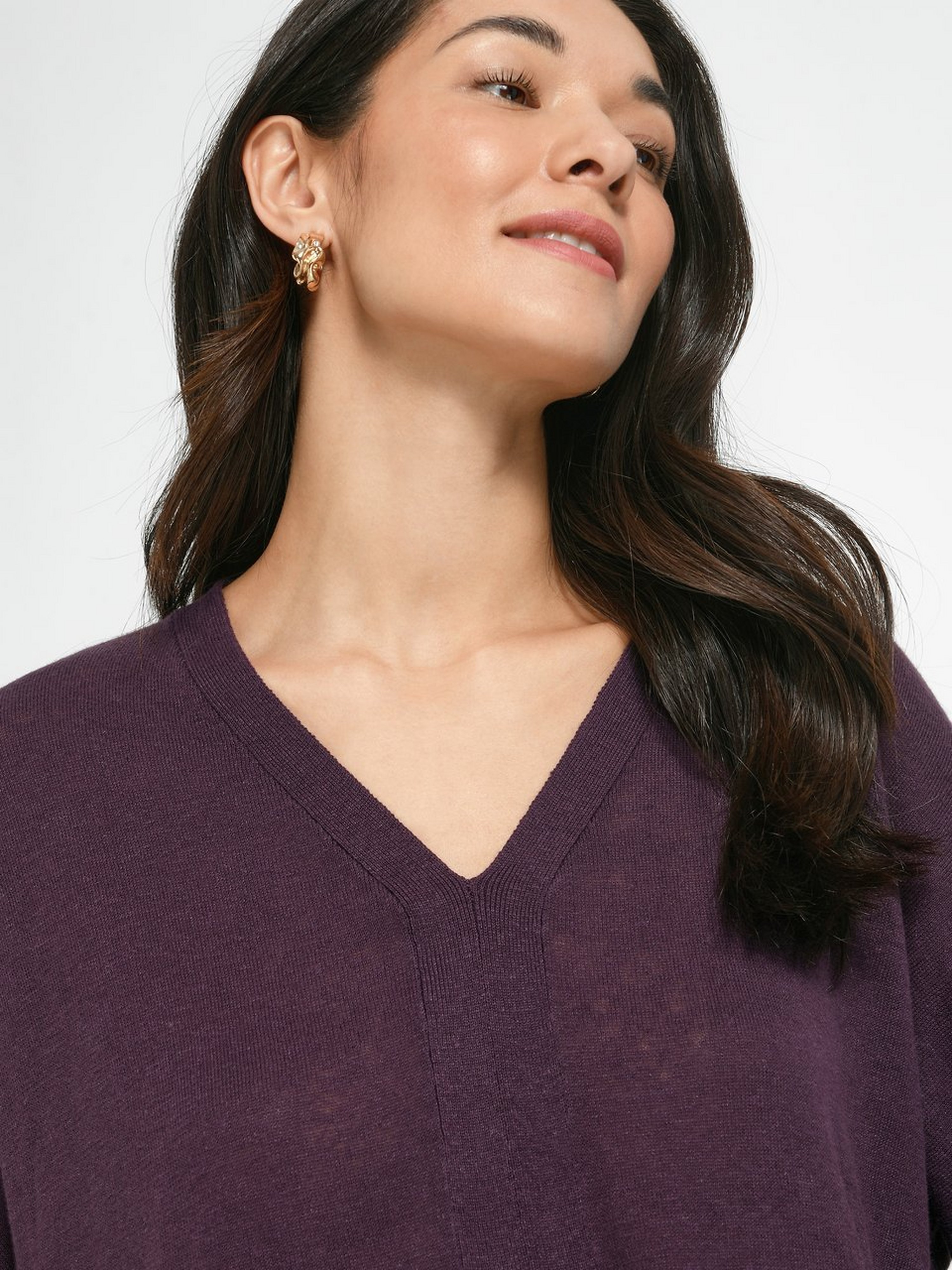 V-Pullover im Oversized-Style
