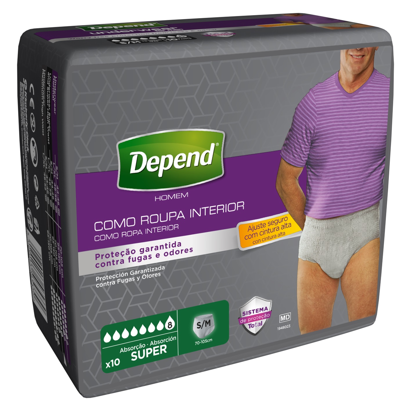 Cuecas Incontinência Depend Super Homem S/M 10UN