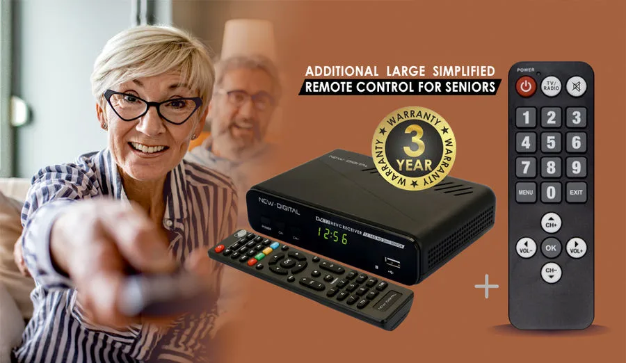 New Digital T2-365 HD / UHD SENIOR 2in1 Décodeurs TNT/SAT