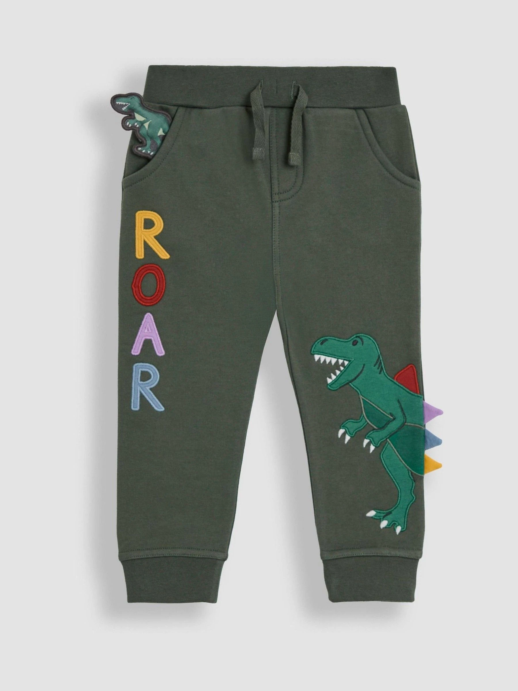 Khaki Green Roar - JoJo Maman Bébé Appliqué Joggers