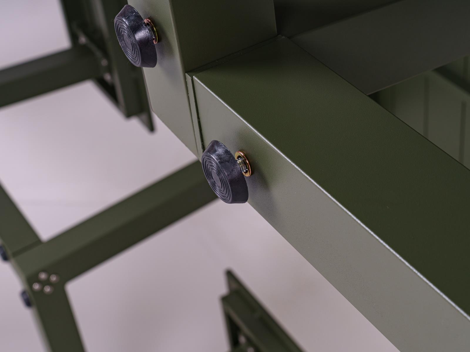 vierkante aluminium picknicktafel Dex 215 cm olijfgroen