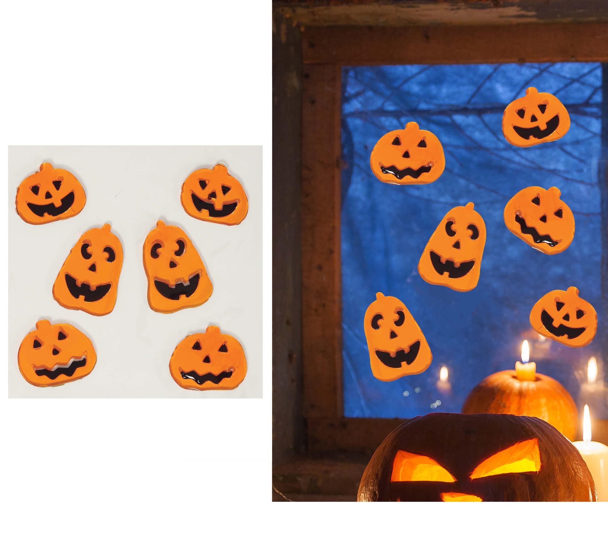 Halloween Raamdecoratie Pompoen 25cm