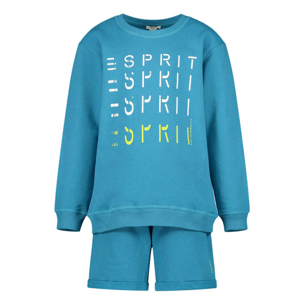 ESPRIT sweater + T-shirt + short geel