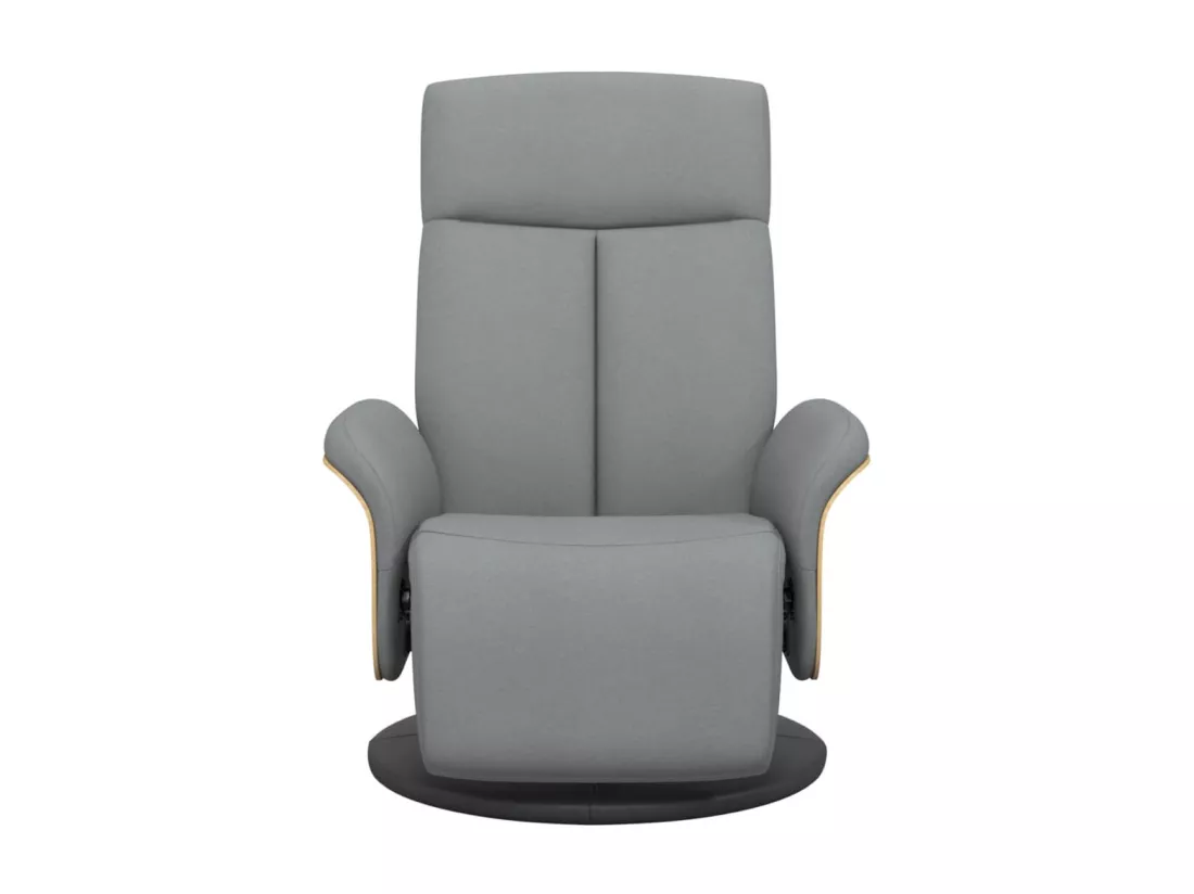 Fauteuil inclinable avec repose-pieds gris clair tissu