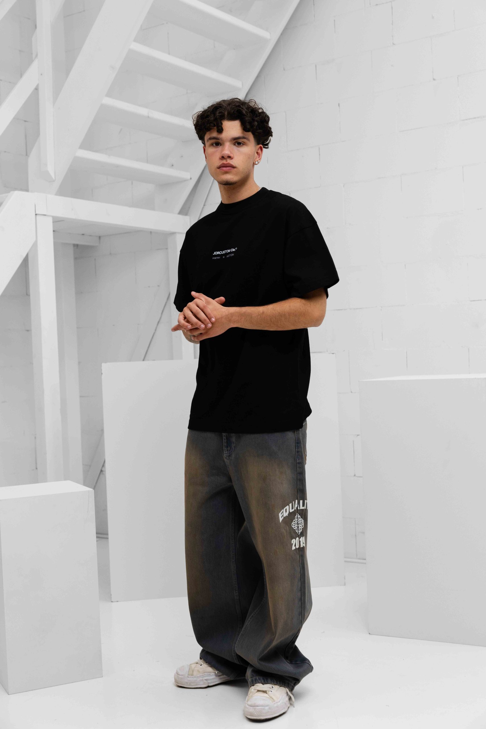 Jorcustom Poetry ln Motion Loose Fit T-Shirt Heren Zwart