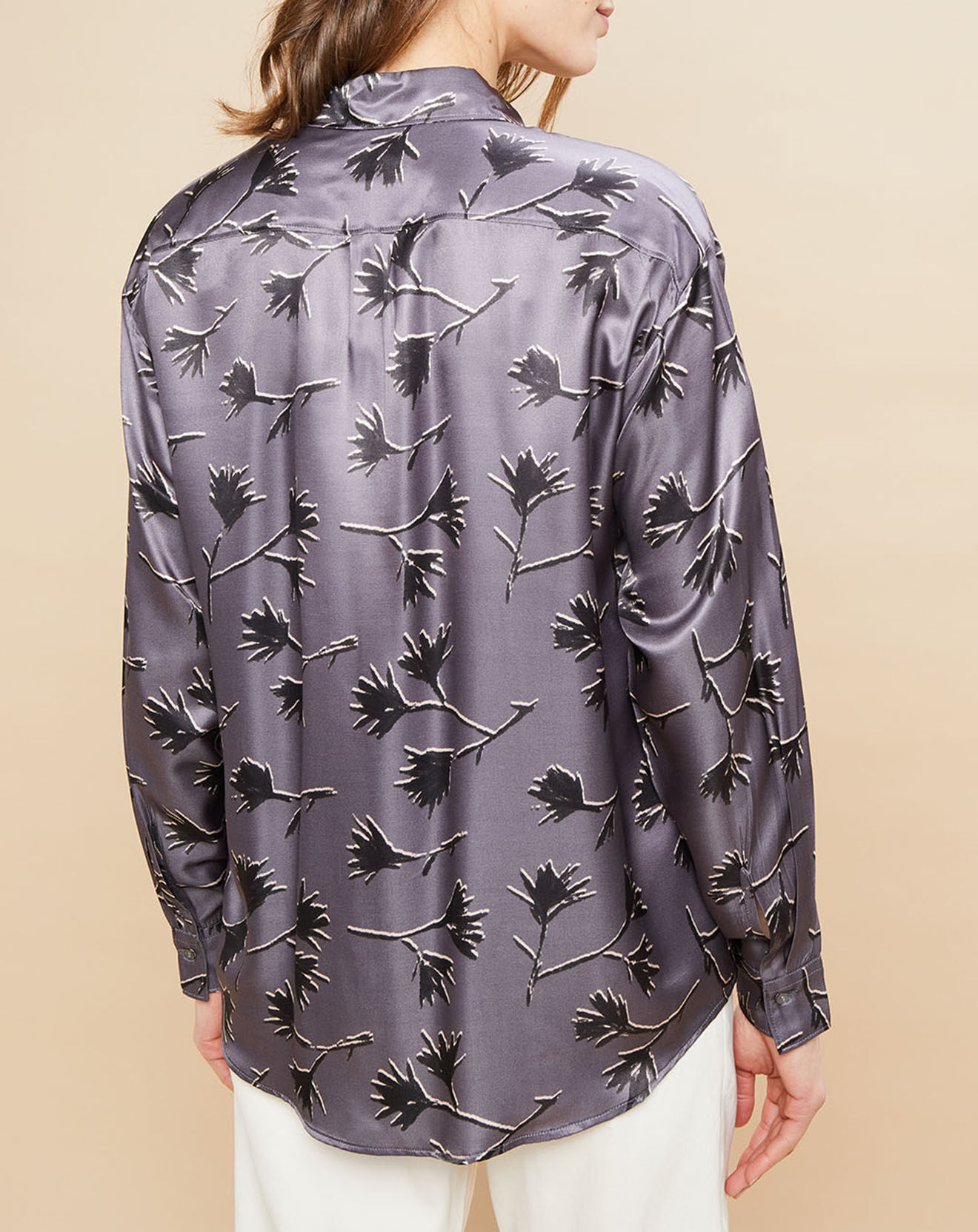 Hartford Chemise en Soie mélangée Charlot gris/violet