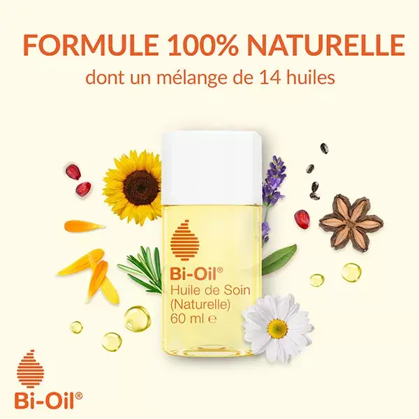 Óleo Bi-Oil Natural Care para Estrias e Cicatrizes, Ideal para Gravidez, 60ml