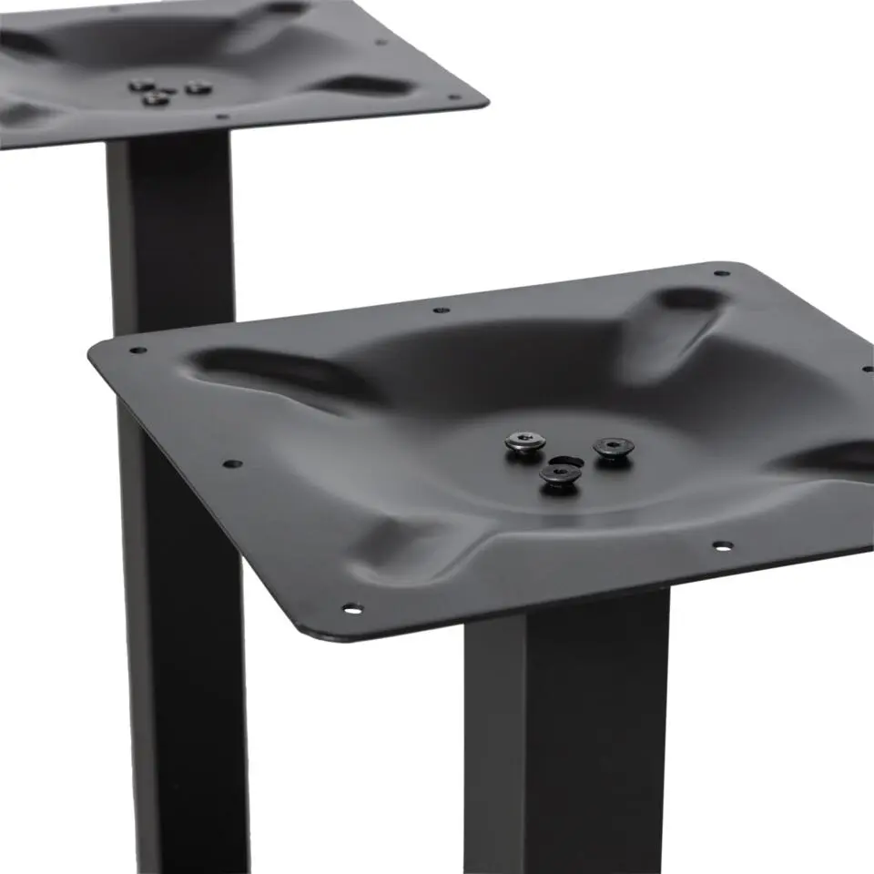 WOOOD Bistro Dubbele Vierkante Buisvoet - Metaal - Zwart - 72x80x40