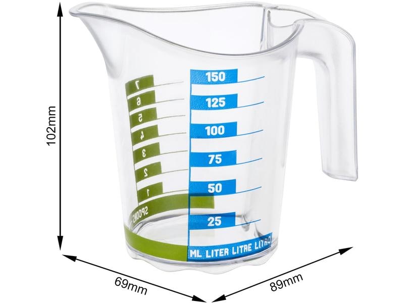 Rotho Messbecher Domino Dekor 1.5 dl, Transparent Mess-Becher