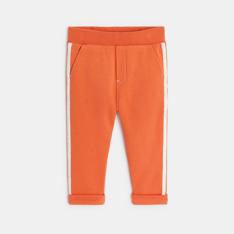 Sweat molleton et jogging orange bébé garçon
