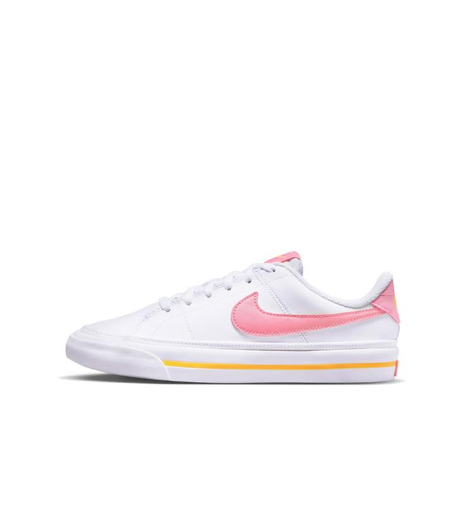 NIKE COURT LEGACY BIG KIDS SHOES WHITE-CORAL-CHALK-LASER-ORANGE