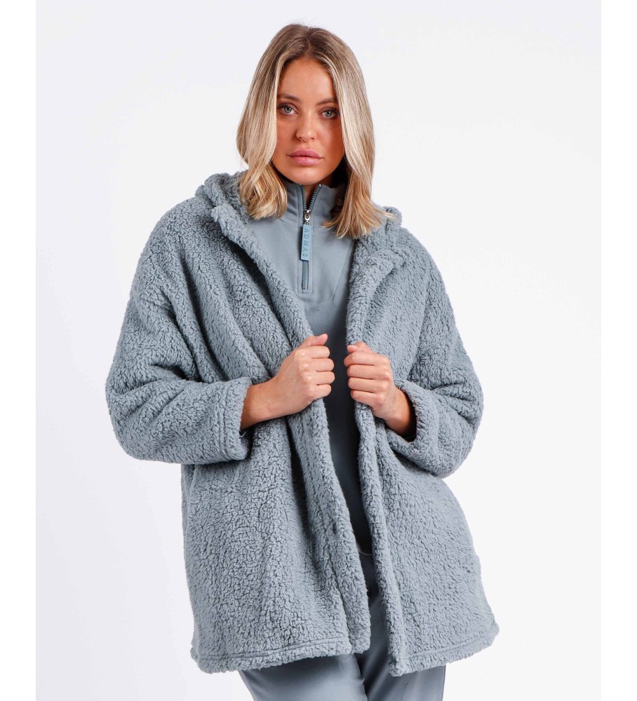 Robe de dormir feminina Admas, quente e confortável, de manga comprida, para uso doméstico.