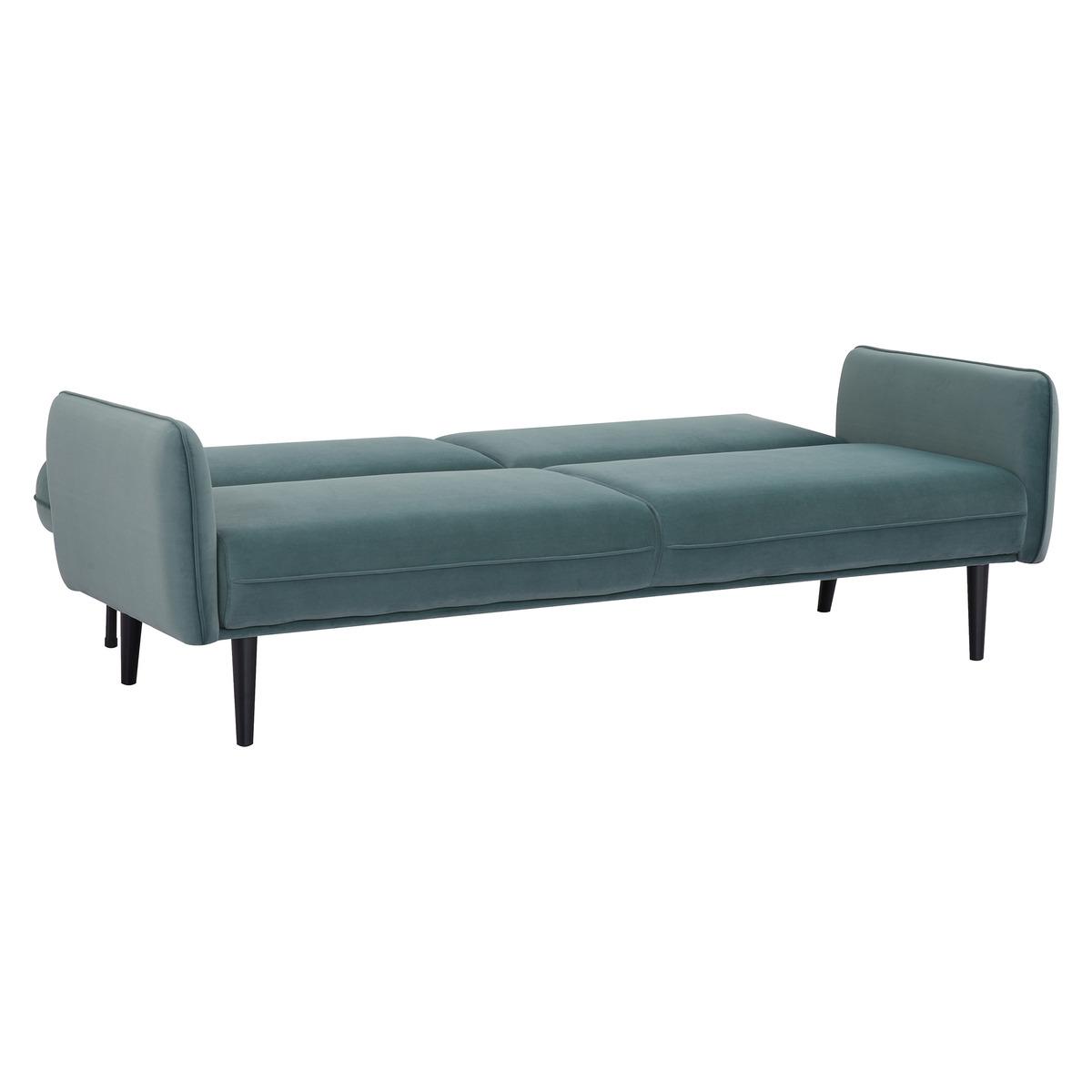 CANAPE CONVERTIBLE 3 PLACES VELOURS DARIA CELADON