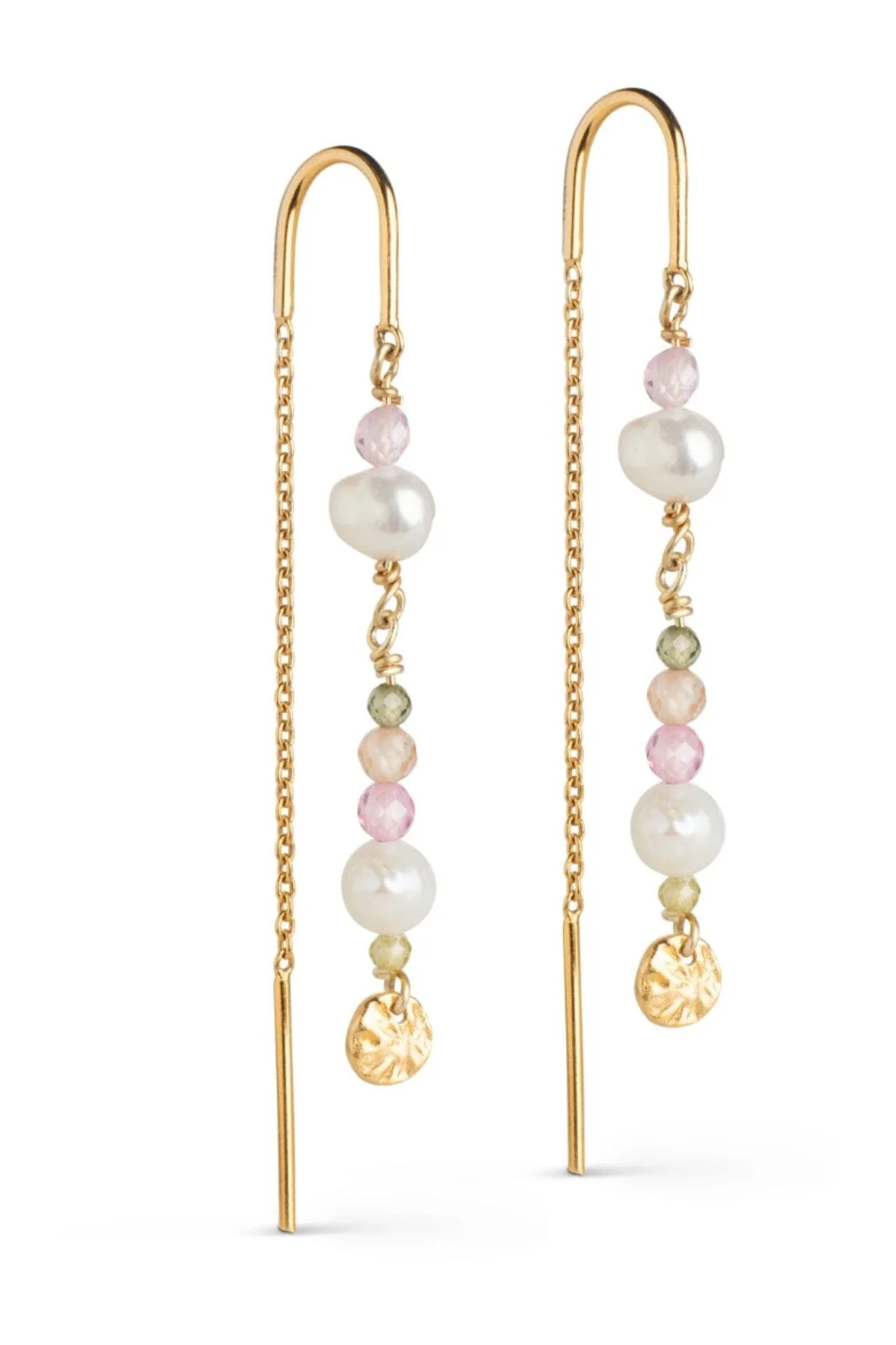 Enamel Copenhagen Earring, Sofia light pink kaki green peach and pearl