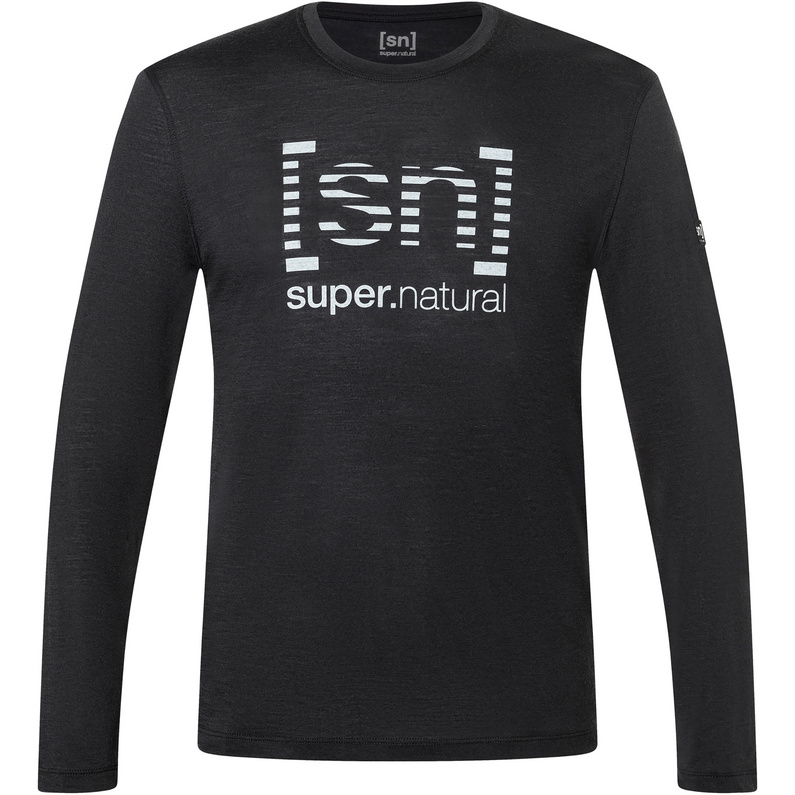 Super.Natural Herren Grid Logo Longsleeve