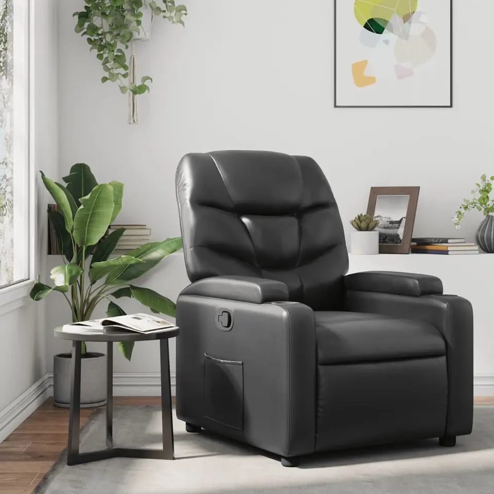 vidaXL - Fauteuil - Zwart - Kunstleer