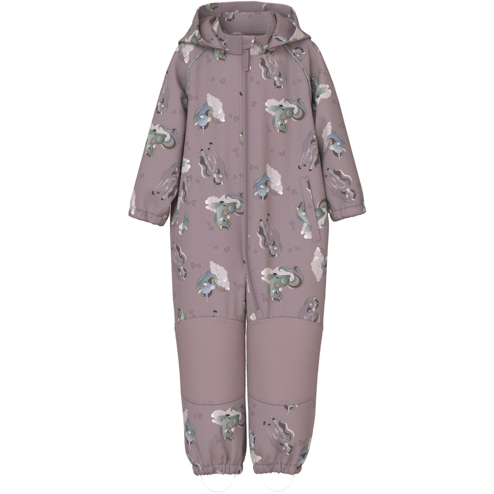 Køb Name It Purple Dove Alfa08 Softshell Dragt AOP1 Noos