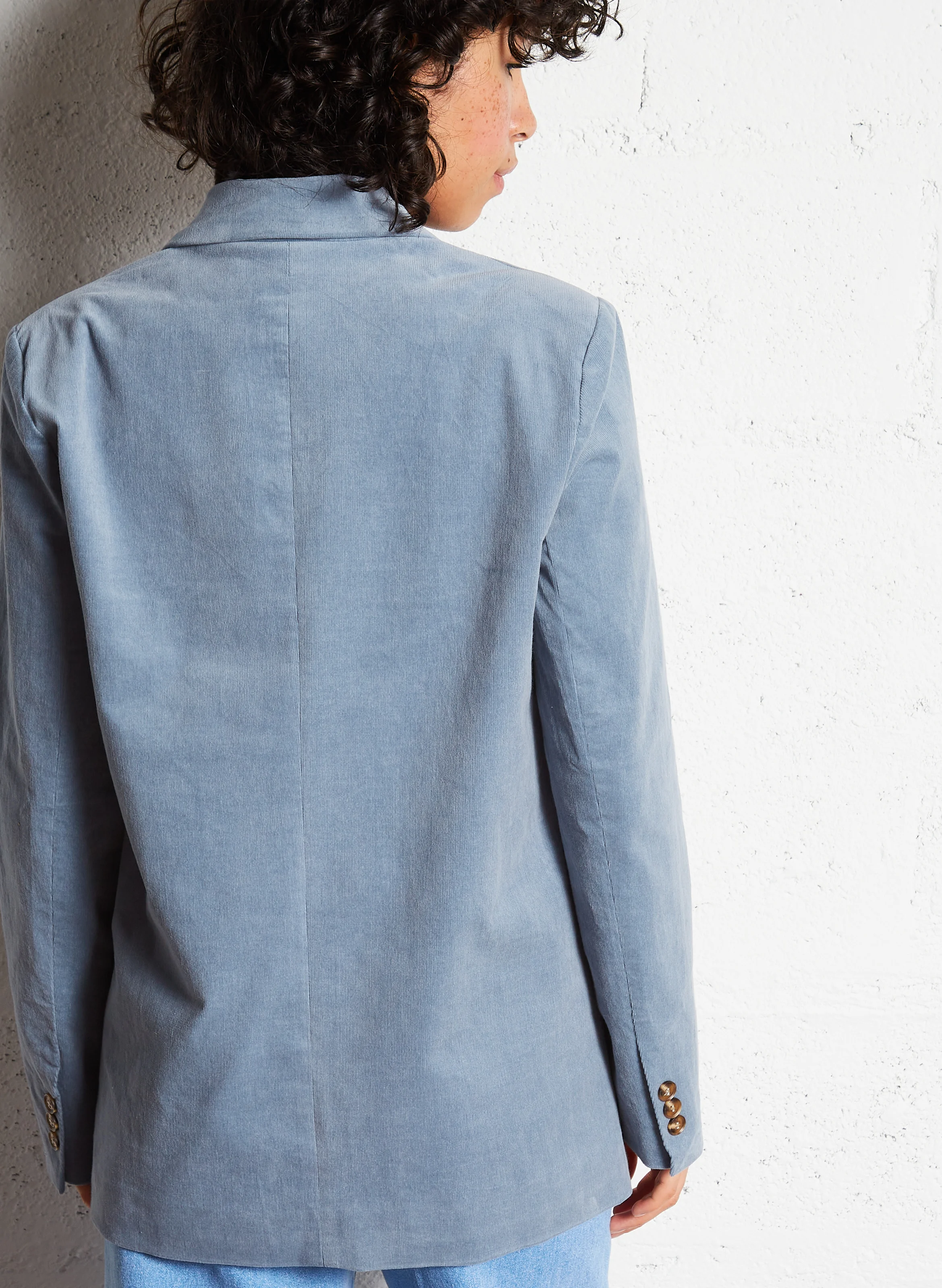 VICTOIRE - Veste tailleur ample en coton mélangé | Bleu