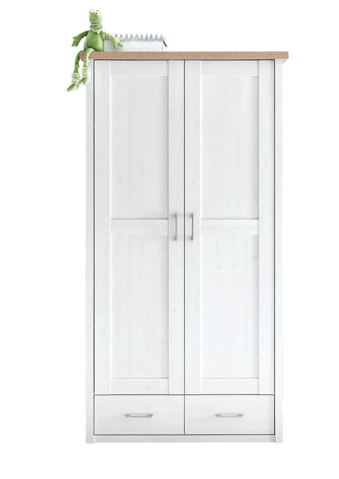 Kleiderschrank Luca Pinie-Optik Weiß/Trüffel 106 x 201 x 55 cm
