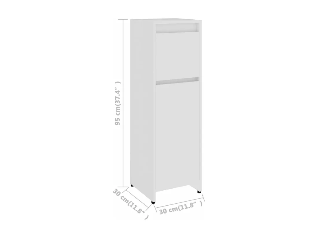 Armoire de salle de bain Blanc 30x30x95 cm Bois d'ingénierie