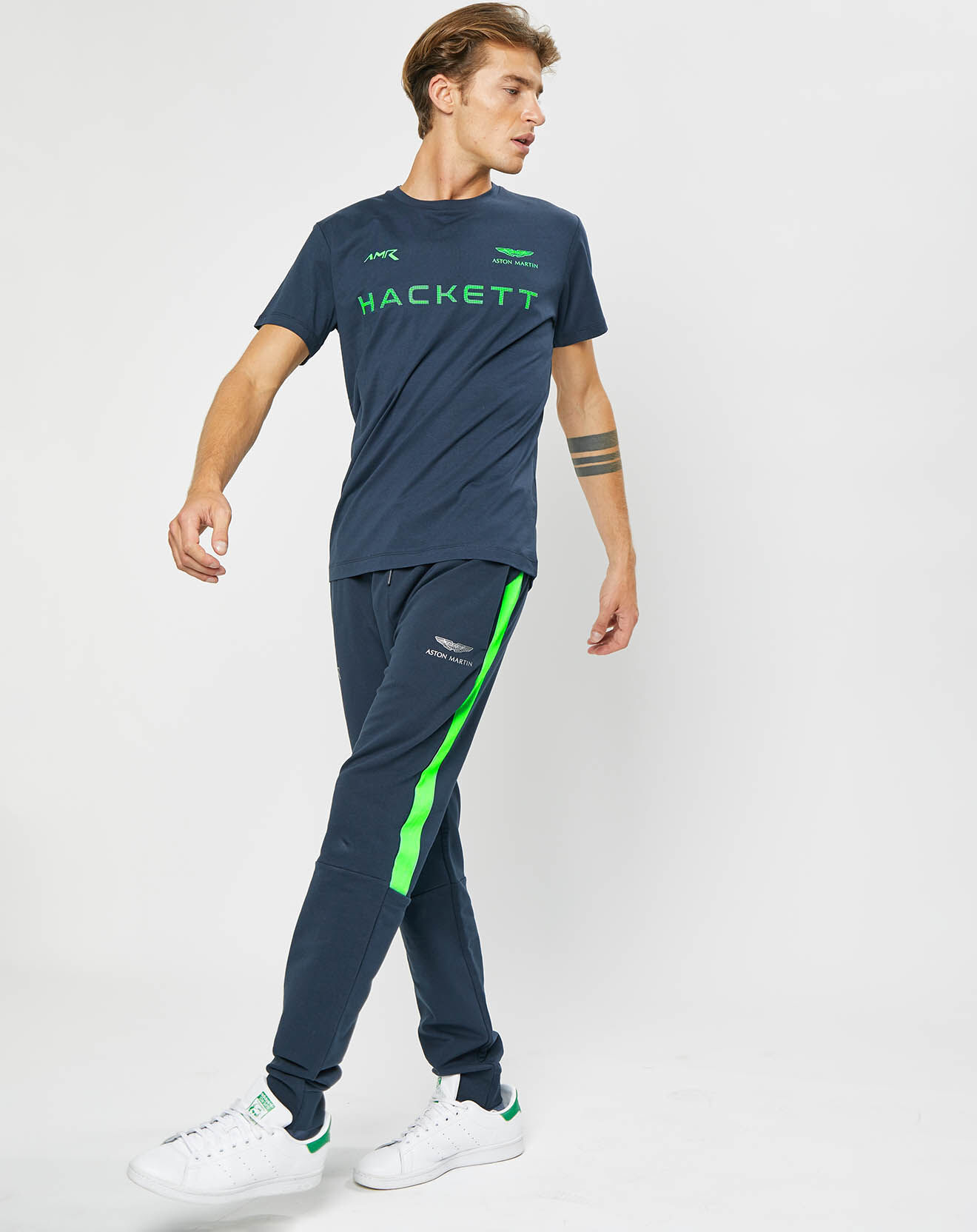 Hackett London T-Shirt Fluo Aston Martin Racing bleu marine