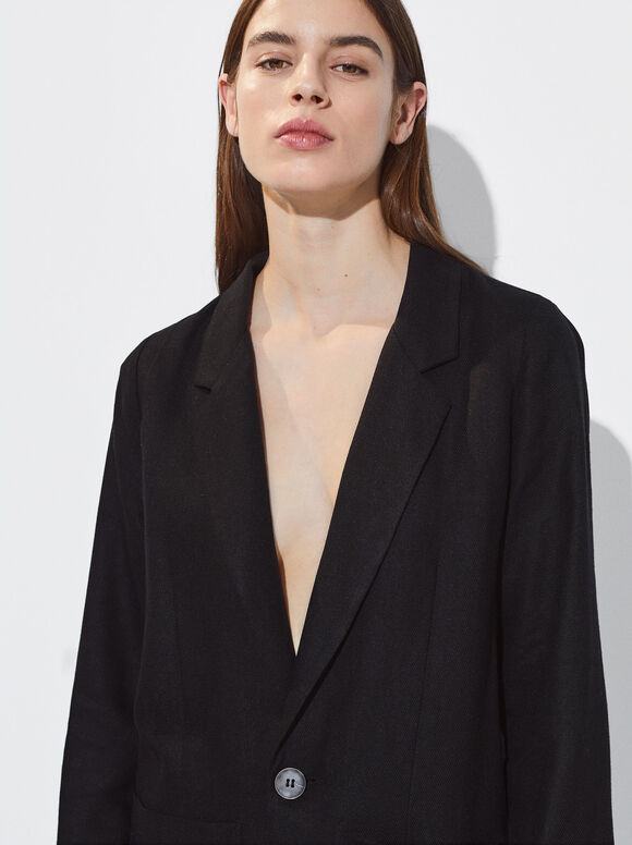 Blazer de linho - Preto