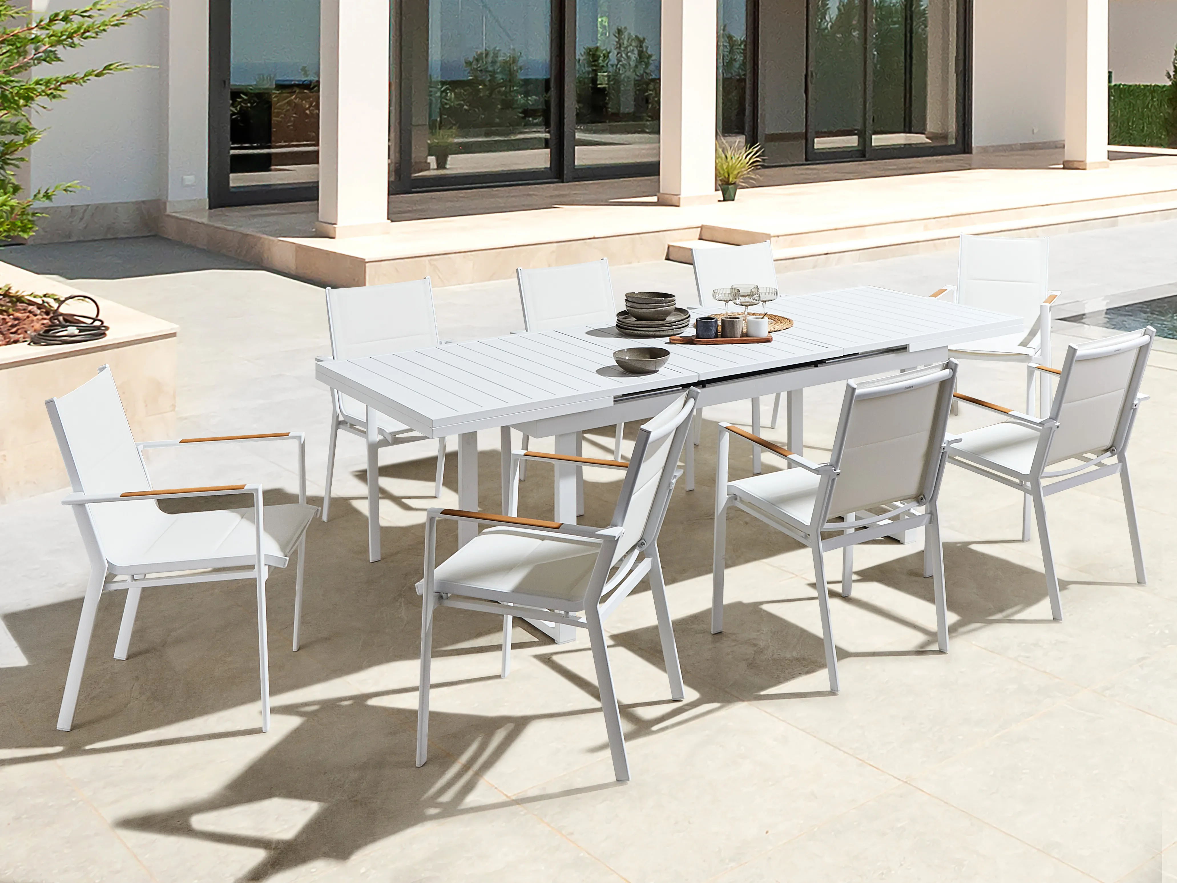 Tuinset 8-zits VALCANETTO/BUSSETO Metaal Wit