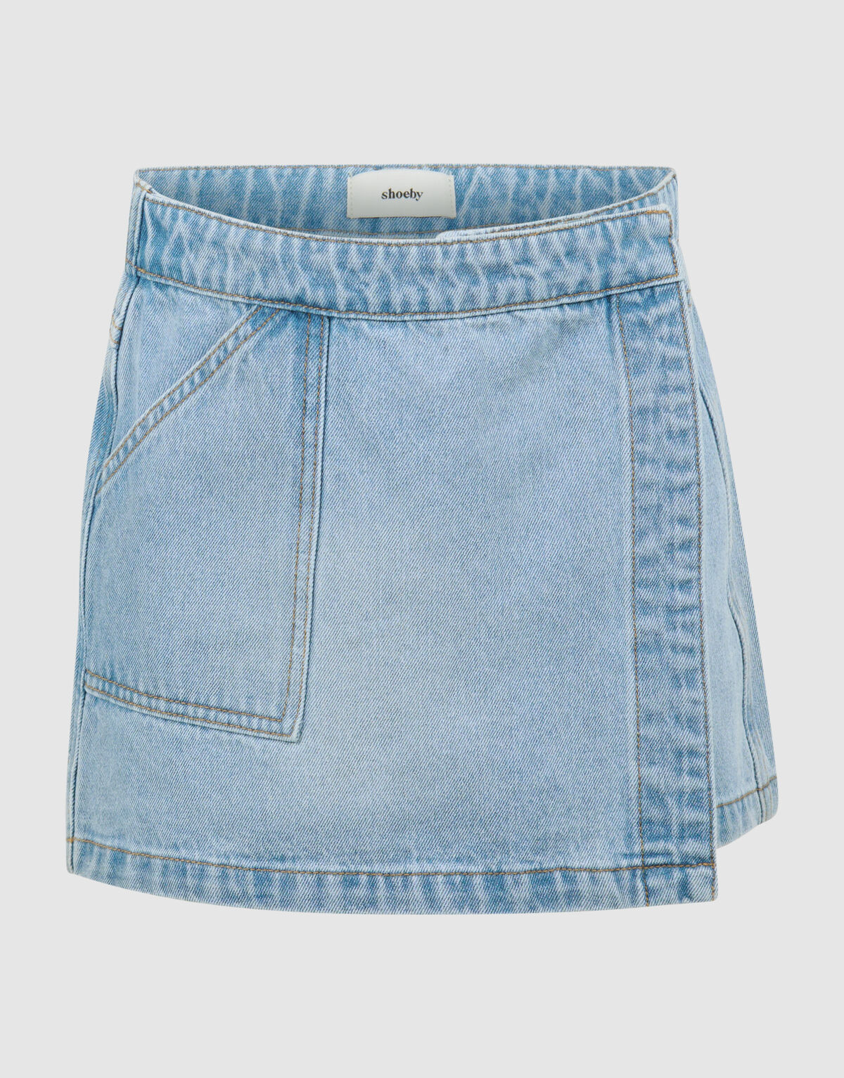 Denim Wrap Skort Bleached