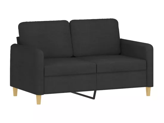 Ensemble de canapés 3 pièces avec coussins Noir Tissu