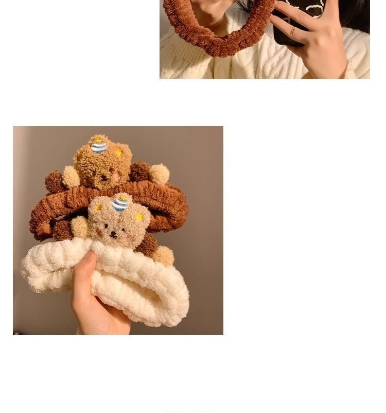 Miumi - Bear Coral Fleece Gezichtsreiniger Hoofdband