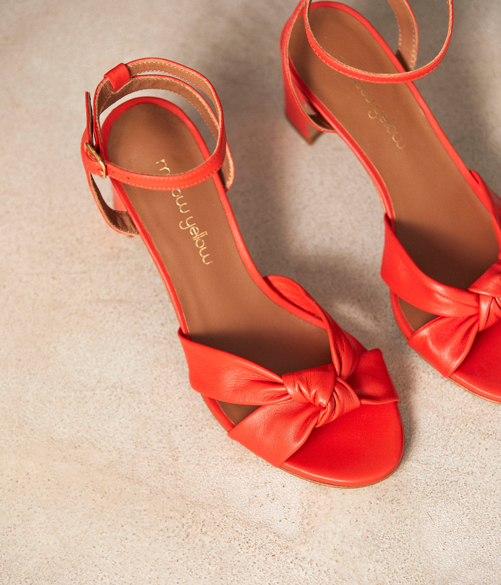 Sandales cuir orange Ivana
