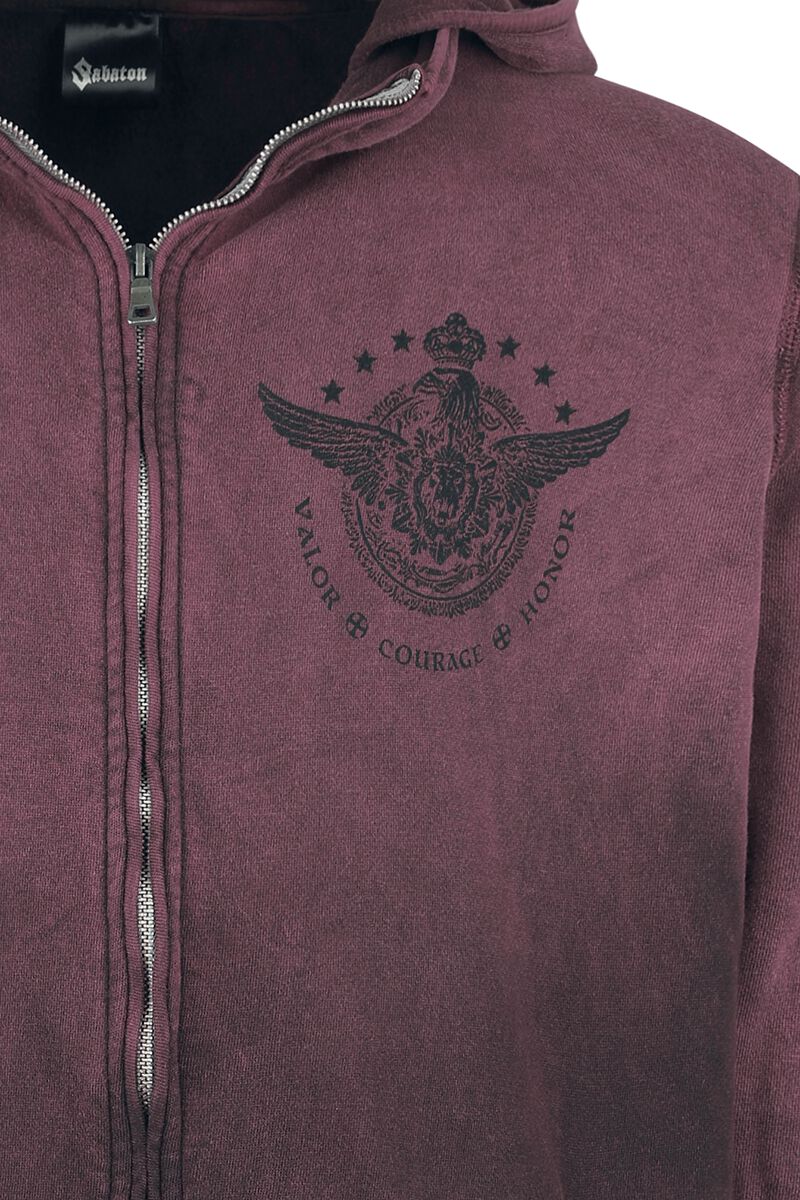 Valor Courage Honor | Sabaton Sweat-shirt zippé à capuche