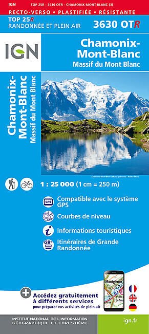 IGN - TOP25R 3630OTR CHAMONIX MONT BLANC 1 25 000