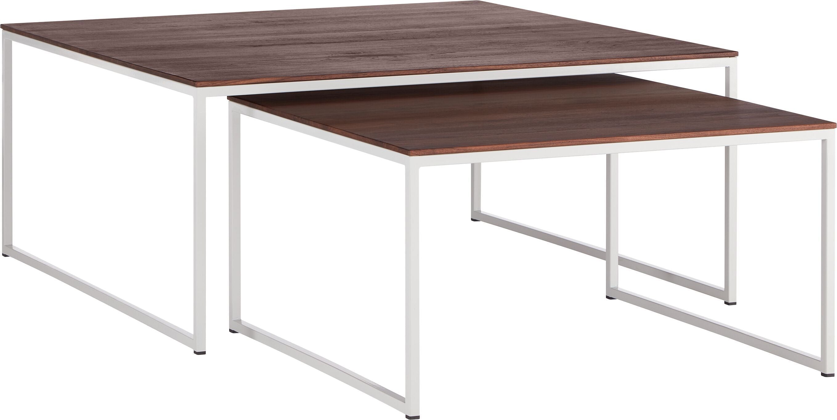 AVEA Salontisch - Nussbaum massiv / grau / B: 65.0 cm x T: 65.0 cm x H: 36.0 cm