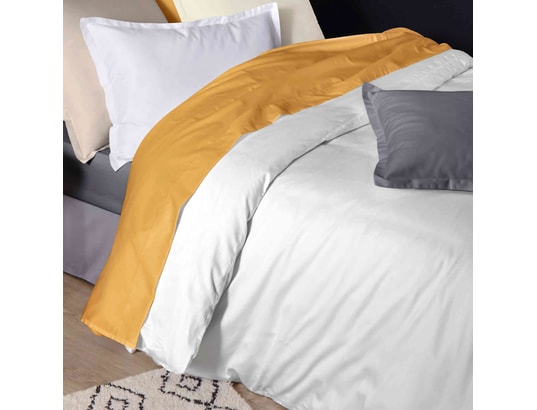 TRADILINGE - Housse de couette satin de coton blanc 260x240 cm