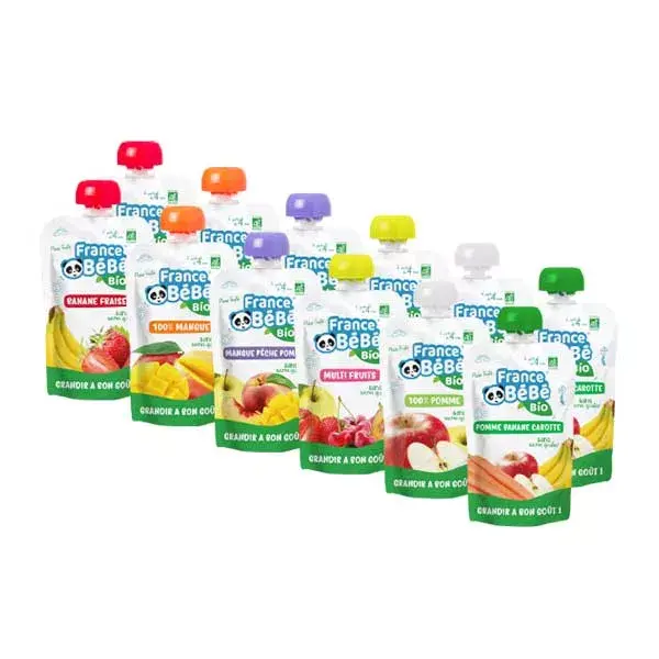 França Bébé Nutrition Bolsa Pack Compotas +4m Bio 12x100g