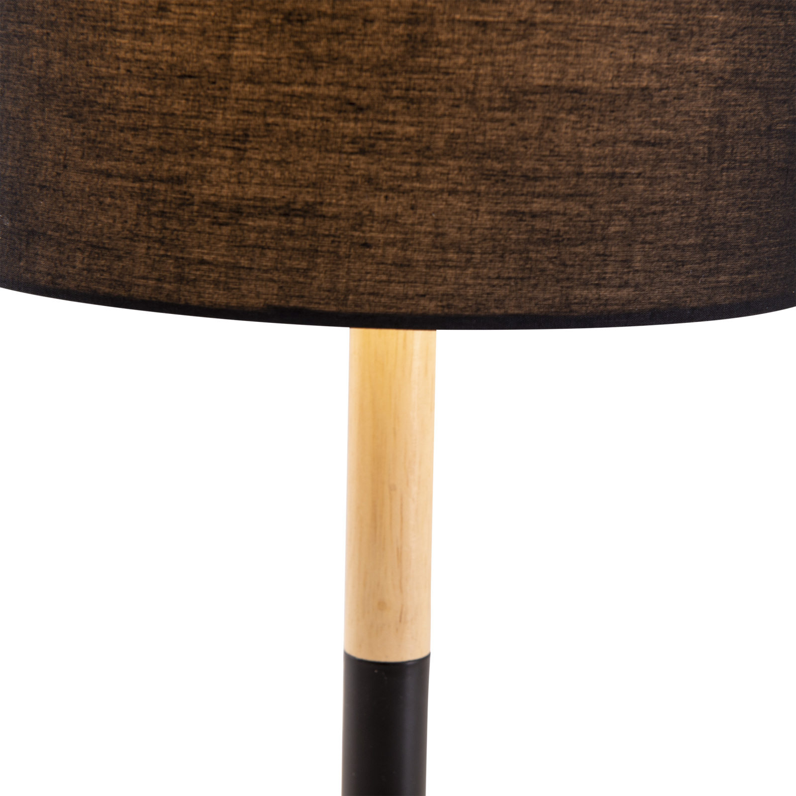 Tischleuchte - schwarz-holzfarben - 37 cm