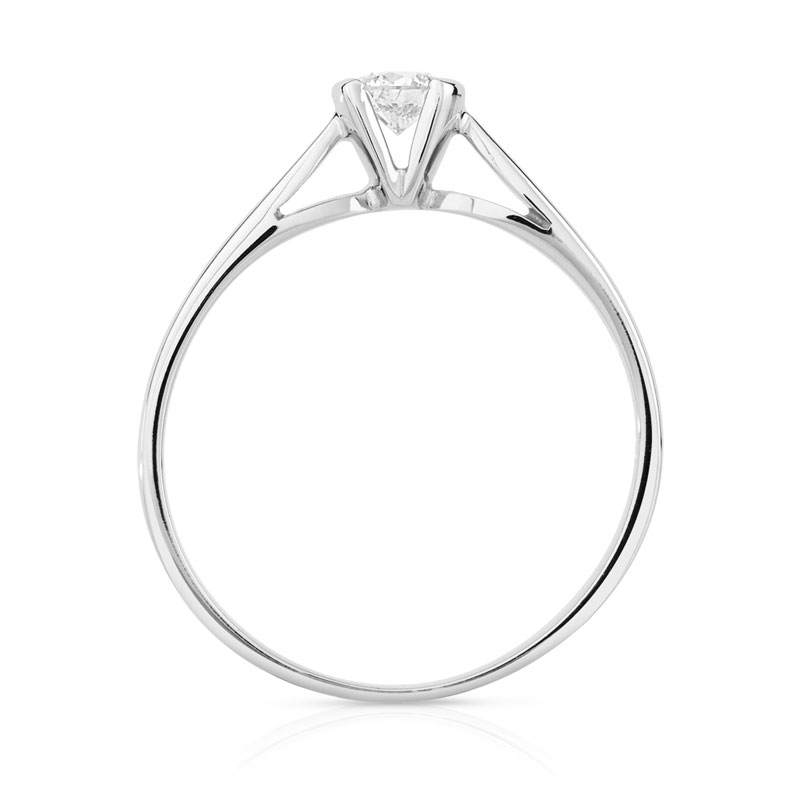 Solitaire or 750 blanc diamant 0,2 carat