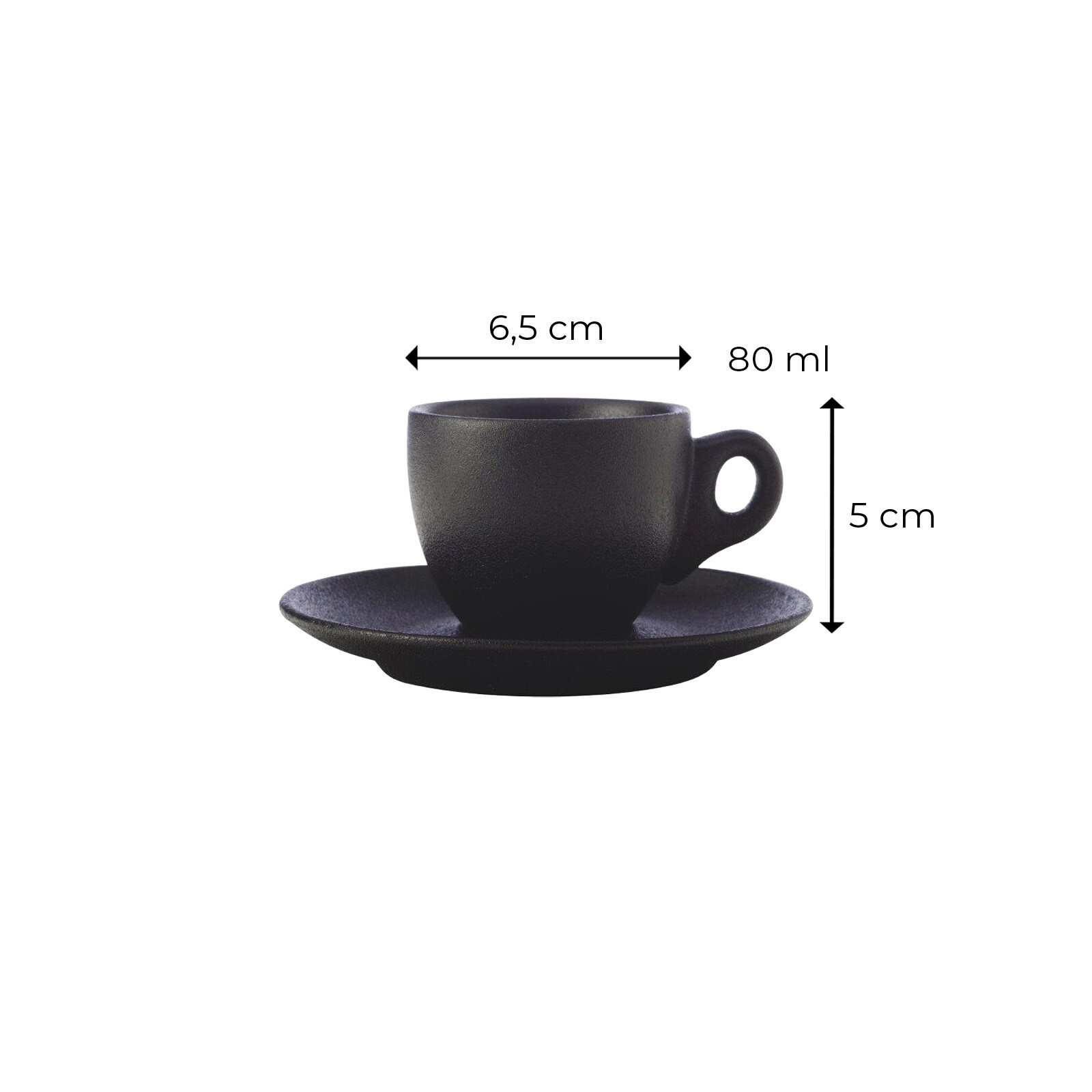 Maxwell & Williams Espressotassen mit Untertassen Caviar Black 80 ml 10er Set