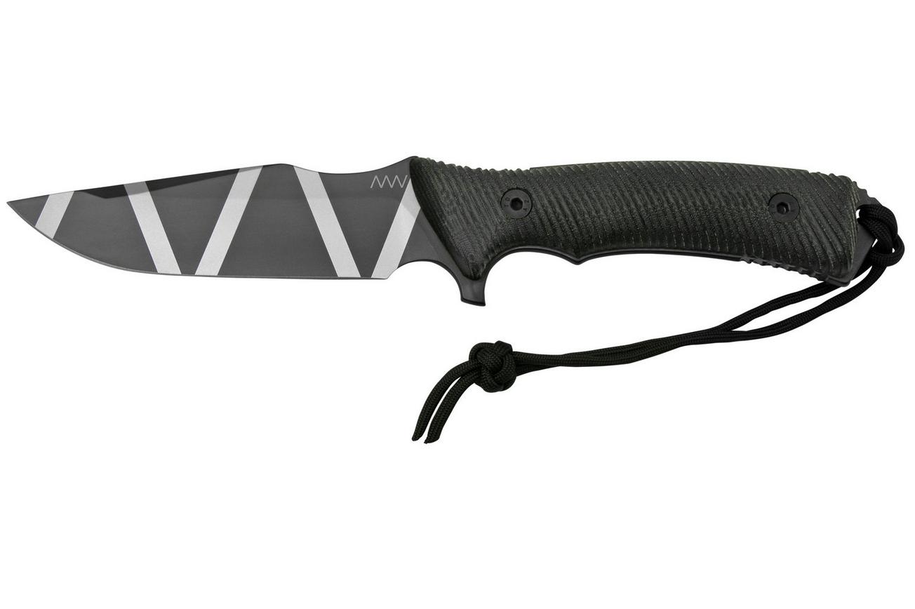 ANV Knives M311 SPELTER DLC Camo Elmax, Black Micarta Handle, Black Kydex Sheath, survivalmes