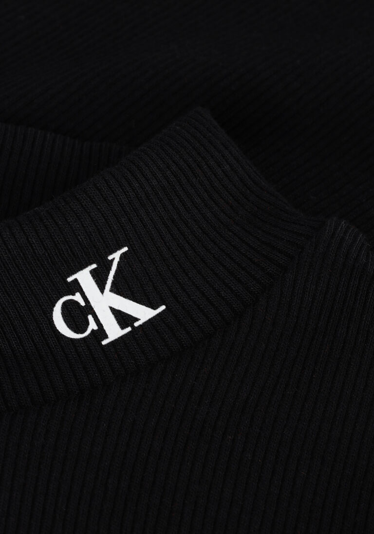 CALVIN KLEIN zwarte calvin klein t-shirt mock neck rib top