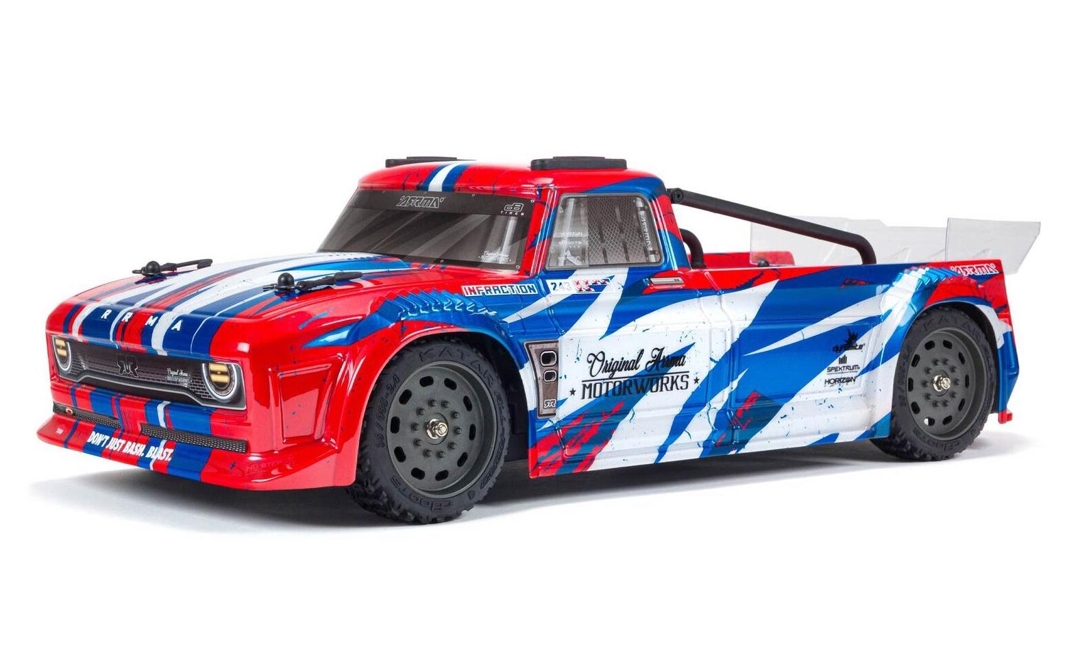 Infraction 4x4 Mega, Rot/Blau 1:8, RTR<br>Street Bash Resto-Mod Truck im Massstab 1:8