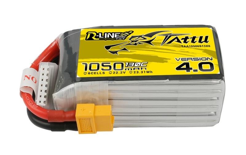 RC-Akku LiPo 1050 mAh 22.2 V 130C R-Line, V4.0R-Line Akku für Multikopter mit XT60 Stecker