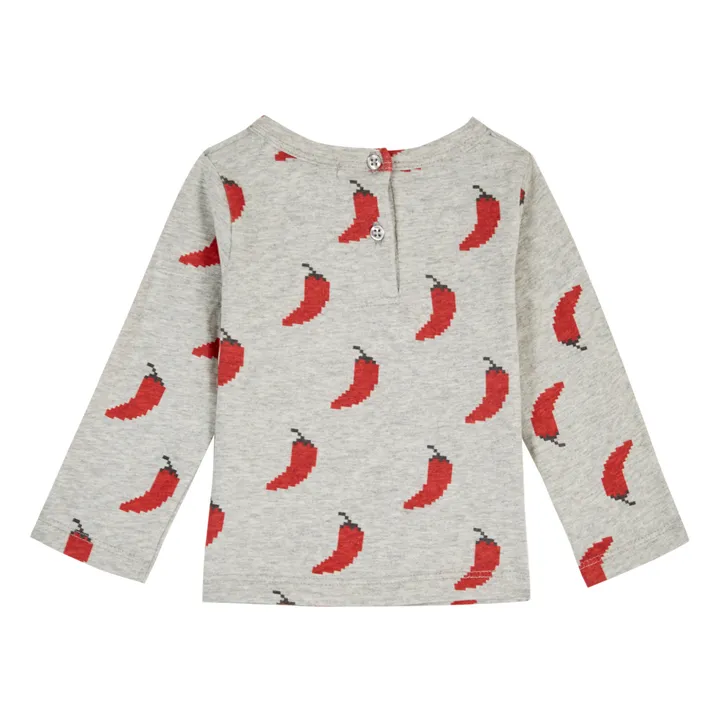 Emile et Ida T-Shirt Coton Bio Piments | Gris chiné