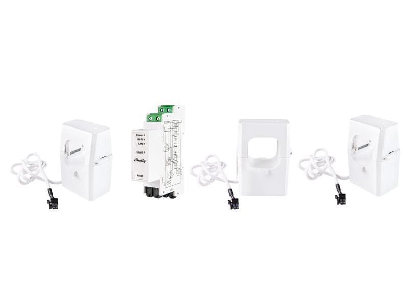 Shelly Dreiphasen-Energiezähler Pro 3EM WiFi-Energy Meter 4 LAN- und WLAN-Leistungsmessgerät mit Shelly Pro AddOn Schnittstelle