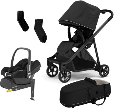 Thule Shine Duovogn inkl. Maxi-Cosi CabrioFix & Base, Black/Black
