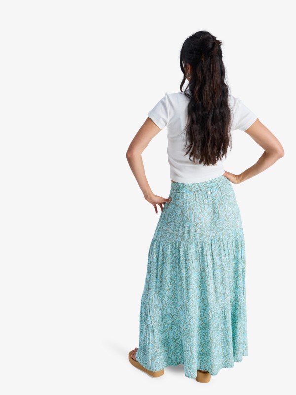 After Hours Crinkle Maxi Jupe longue fluide Vert Femme