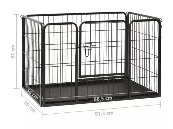 Parc pour chiots acier noire 91.5 x 59 x 61 cm 02_0000570