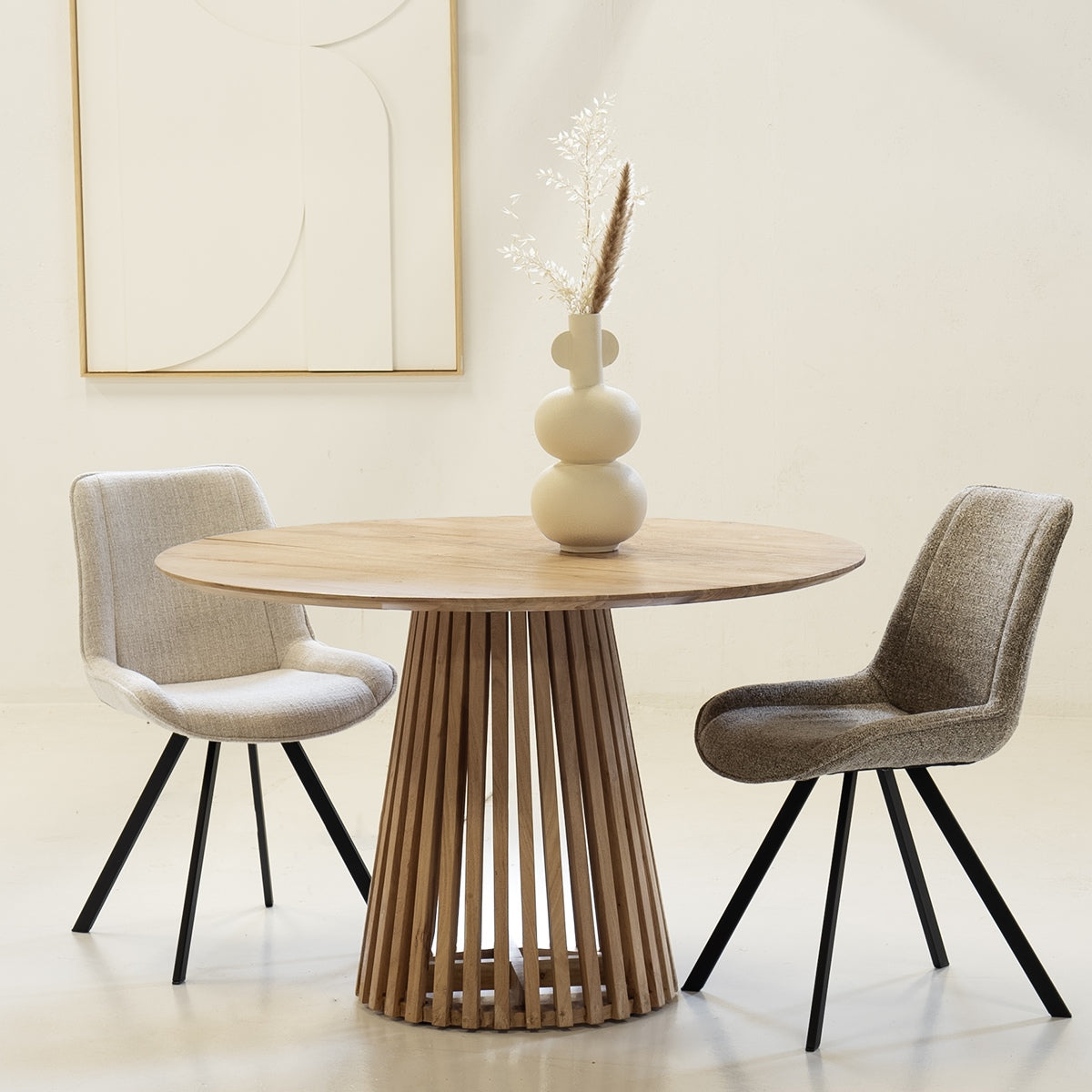 Giga Meubel - Eettafel Rond Ã120cm - Naturel Acaciahout - Seppe